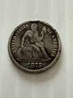 1875 Seated Liberty Dime Rare Love Token Unique Pattern Ch Hc