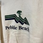 Vintage 90s Pebble Beach Golf Logo Sweatshirt Cream Green Embroidered Mens Usa M