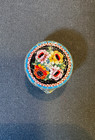 Vintage Italian Glass Micro Mosaic Floral Silver Plated Pill Box