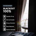 Blackout Curtains 52x84  - Thermal Insulated Grommet Drapes  Cream   Black 2 Pan