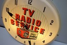 Vintage Ge Tv Radio Service General Electric Tubes Lighted Sign Clock Works 