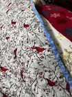 Handmade Cozy Throw Cotton flannel  Redcranberries cardinals Quilted Snowflakes