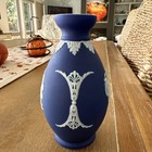 Antique Wedgwood Dark Blue Covered Jasperware Bud Vase Marked England N Wedgwood