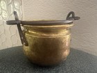 Antique Solid Hammered Copper Pot Cauldron Mini Planter 3x4  W  Handle Rustic
