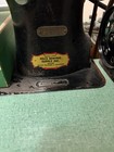 Antique Vintage Singer Sewing Machine In Cabinet  Treadle Table Wrought Iron 