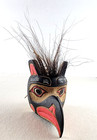 Classic Northwest Coast Design  mini Black Eagle  Carved Wooden Mask Inuit