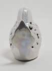 Euc White Pearlized Iridescent Ceramic 5  Bird Luminary Figurine