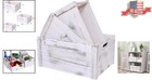 Set Of 3 Rustic White Handmade Wooden Storage Crates - Vintage Farmhouse Style