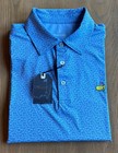 2026 Masters Tournament Letters Medium Blue Golf Polo Shirt Augusta National