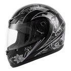 Adult Motorcycle Flip Up Full Face Helmet White Pink Butterfly