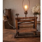 Antique Universal 381e Clothes Wringer Washer Industrial Hand Crank Wood Lamp