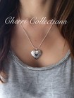 925 Sterling Silver Plated Heart Pendant Necklace Locket Picture Photo 18  N1