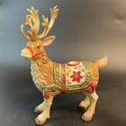 Fitz   Floyd Holiday Father Christmas Reindeer Candleholder Pair New In Box