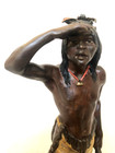 Antique Austrian Cold Painted Bronze Figurine Of Indian Men Signed   Bergman
