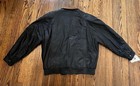 Vintage York Furrier Leather Bomber Flight Jacket Retro Black  Brown Sz Large 42