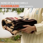 Putian Merino Wool Blanket - 51  X 63  Thick Warm Soft Washable Twin Throw - Gre