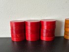 30 Pc Vintage Catalin Bakelite Backgammon Checkers Red   Butterscotch - 1 1 2 