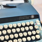 Vintage 1973 Smith Corona Typewriter Portable With Case Two Toned Blue Classic
