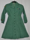 Vintage 40s 50s Girl Scout Official Uniform Dress Green Long Sleeve   Cook Kit