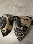 Handmade Oversized Black Brocade Bow Tie Vintage Style 70 s Wedding Prom