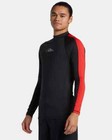 Quiksilver Griff Long Sleevemens  Rashguard Black Red Large Nwt