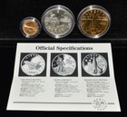1988 Space Program 3-piece Commemorative Set With Box And Coa 945082-20