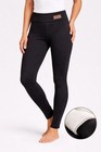 Women Fleece Lined Leggings Black High Waist Stretch Warm Pants Size M