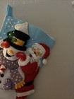 Bucilla Felt Christmas Stocking  Finished  100  Hand Sewn  3-d  18    Long