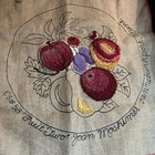 Vintage Joan Moshimer Burlap Hook Rug  cs58 Fruit Two Printed Canvas Parts Done