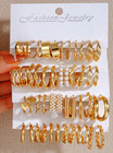 12-60 Pcs Women s Golden Hoop Shaped Earring Set Fashion Pendant Ear Studs Gift