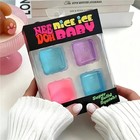Needoh Nice Ice Baby 4-pack Mini Cubes Soft Squishy Fidget Stress Toy-usa