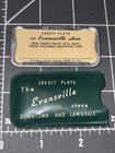 Lot Of 2 Vintage 1940   s Charge-plate Early Credit Card Evansville  Ind 