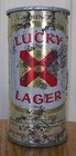 7 Oz Lucky Lager  bug  Flat Soft Top Beer Can  General  San Francisco  Ca  Cone