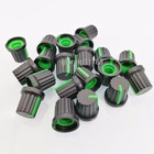 20pcs Hi-fi Cd Volume Tone Control Potentiometer Knob 6mm Black Green