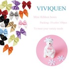 100 Pcs Mini Ribbon Bows Flowers 25x26mm Appliques Satin Mix Color Craft