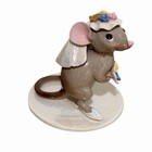 Vtg Hagen Renaker Specialty Mouse Bride With Floral Arrangement Something Blue