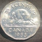1953 Canada 5 Cent Nickel Coin - Xf  extra Fine  Condition