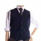Navy Blue Argyle Kilt Jacket Scottish Blazer Wool Wedding Highland Argyll Jacket