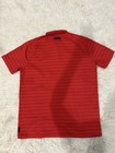 Nike Georgia Bulldogs Striped Polo Shirt Mens Size Large Red Golf Dri-fit Uga