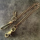Heavy Solid Brass Cuban Link Wallet Chain Fish Hook Carabiner Made In Japan