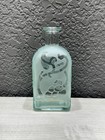 Vintage Signed Art Glass Decanter Bottle Mone    99 Italy Frosted Grape Relief