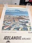 Vintage 1960s Icelandic Air Travel Poster Reykjavik 23 75 X 29 75 Original