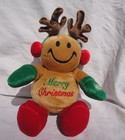 Dan Dee Brown Sound Reindeer Happy 14  Merry Christmas Plush Toy Stuffed Animal