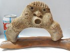 Antique Fossilized Eskimo Inuit Indian Northern Caribou Mask Sculpture