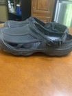 Crocs Men   s Black Slip-on Clog Sandals Rubber Upper Adjustable Strap 12m
