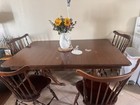 Dining Room Set Table 4 Chairs Wooden  Vintage