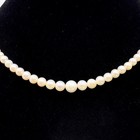 Vintage Pearl Necklace 14k White Gold Clasp 18 In Graduated Beaded String