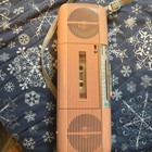 Vintage 1986 Sharp Qt-50 p  Pink Peach Boombox Cassette Radio Stranger Things