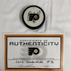Chris Vandevelde Signed Philadelphia Flyers Hockey Puck Autographed