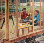 Schlitz Beer Advertisement 1952 House Construction New Home Vintage Print Ad
